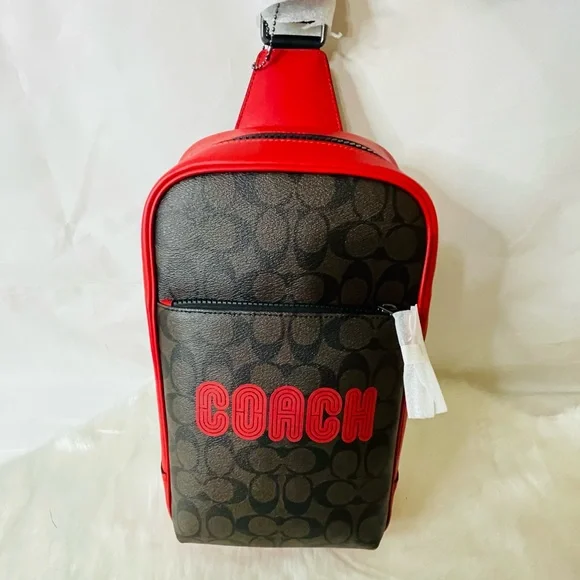 NWT Coach Westway backpack in Colorblock Signature Canvas with Coach Patch Sling - Picture 9 of 13